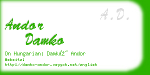 andor damko business card